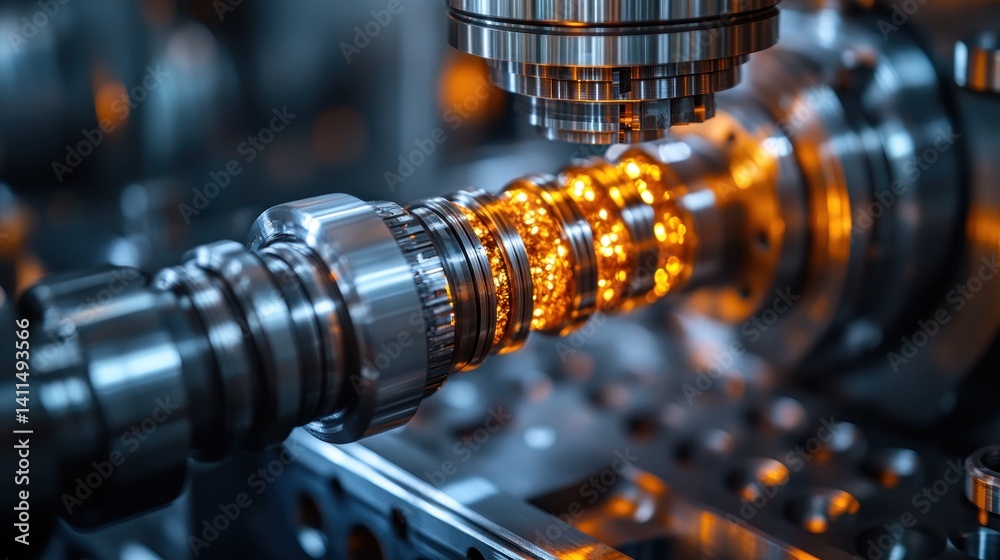 Obraz premium Precision Engineering: Industrial Machine Manufacturing Process