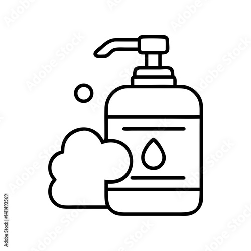 Soap Dispenser Icon Representing Hygiene Product and Cleaning