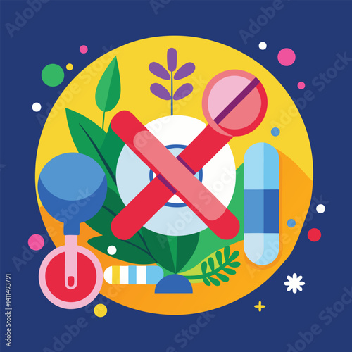 Colorful Diagram of Viral Agents and Medical Solutions