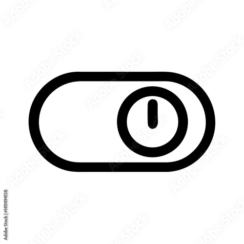 Toggle Switch Icon Representing Power Off and Device Shutdown