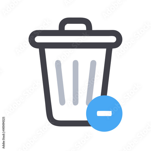Trash Can Icon Representing Delete Action and Data Removal