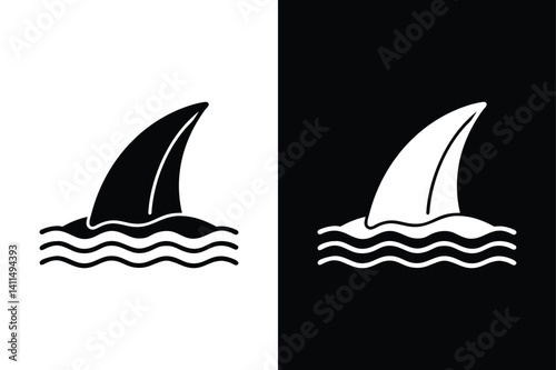 Shark Fin Vector Design. Isolated Icon for Web and Print Use
