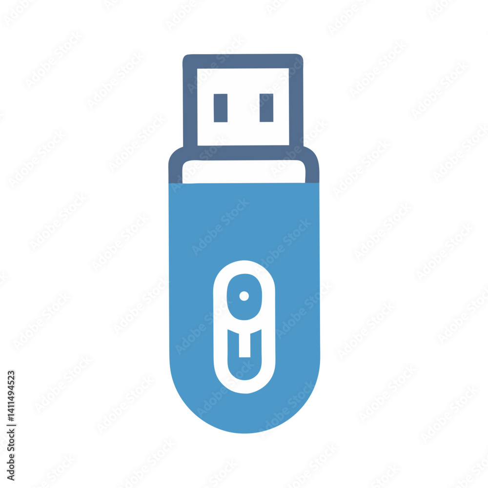 USB Drive Icon Representing Portable Storage and Data Transfer USB Drive Icon Representing Portable Storage and Data Transfer