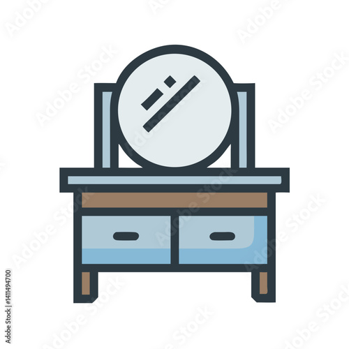 Vanity Table Icon Representing Dressing and Personal Grooming