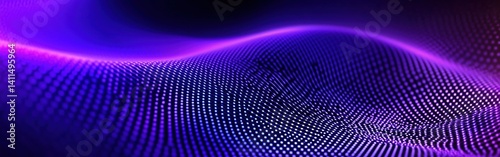 Stunning Neon Waves Flowing Through a Dark Space with Vibrant Purple and Blue Hues

