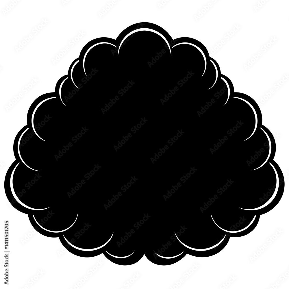 Vector silhouette of a fluffy cloud with soft curves Vector silhouette of a fluffy cloud with soft curves