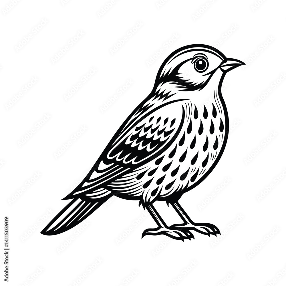 Fototapeta premium Red-billed quelea silhouette, Vector Art & Illustration, quela vector on a white background