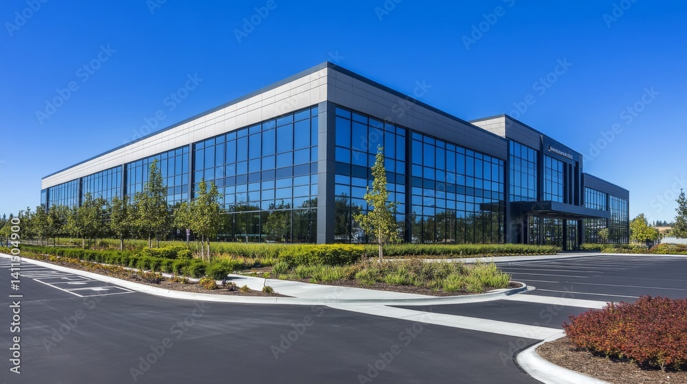 custom made wallpaper toronto digitalModern Office Building Exterior on Sunny Day