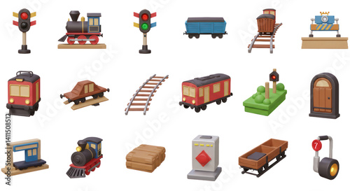 Collection Of Low Poly 3D Transportation Assets