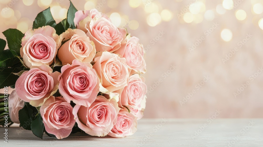 Elegant Pink Roses Bouquet with Soft Background and Bokeh Effect for Romantic or Floral Themes Elegant Pink Roses Bouquet with Soft Background and Bokeh Effect for Romantic or Floral Themes