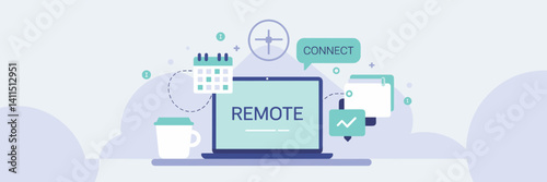 Vector icons for work from home and remote job concepts – Ideal for digital platforms, work-life balance, or remote work promotion.