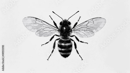 Pollen mist bee isolated watercolor vector illustration svg