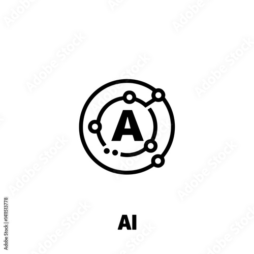 AI integration symbol representing technology and innovation, simplicity