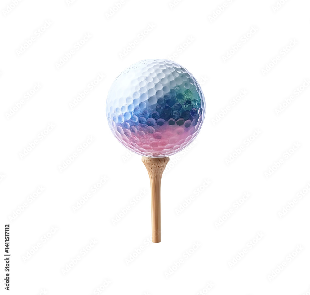 Golf ball on a tee, isolated on Transparent Background and PNG Golf ball on a tee, isolated on Transparent Background and PNG