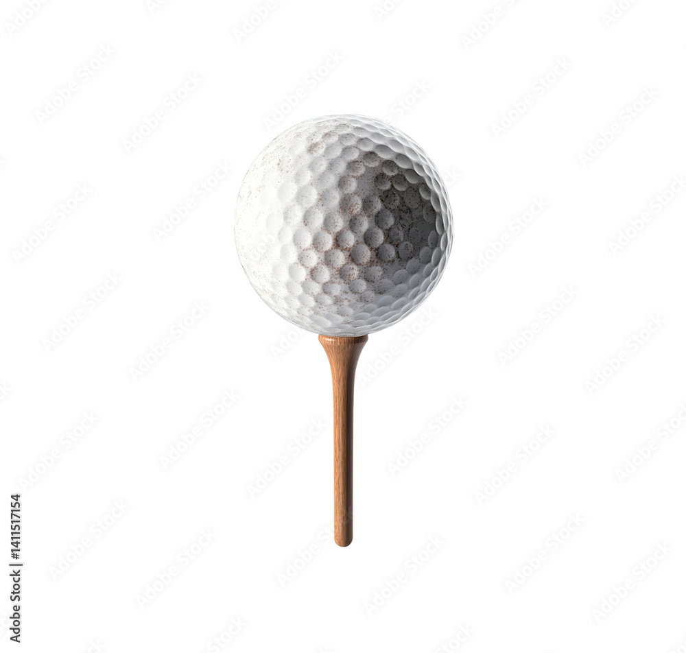 Golf ball on a tee, isolated on Transparent Background and PNG Golf ball on a tee, isolated on Transparent Background and PNG