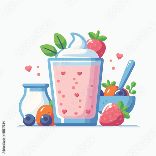 yogurt, fruit, smoothie, fresh, diet, healthy, food, dessert, summer, breakfast, sweet, milk, delicious, milkshake, glass, organic, drink, shake, strawberry, background, cocktail, beverage, berry, dai