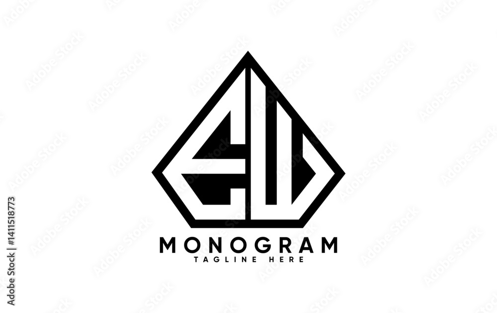 EW letter creative monogram vector logo design. EW letter creative monogram vector logo design.