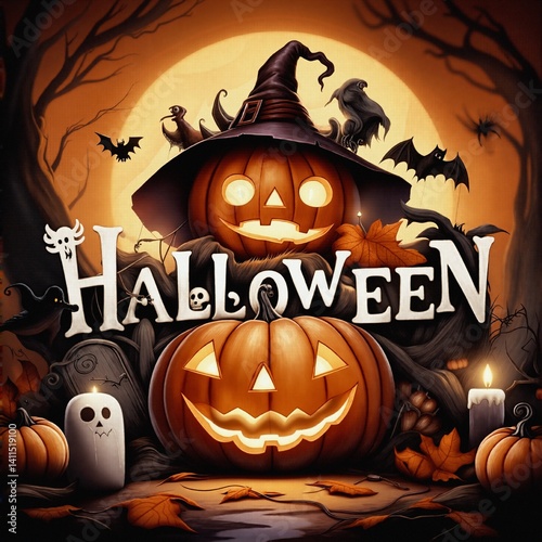 Kartki na święto halloween. Kolorowe czasami śmieszne i straszne jednocześnie. 