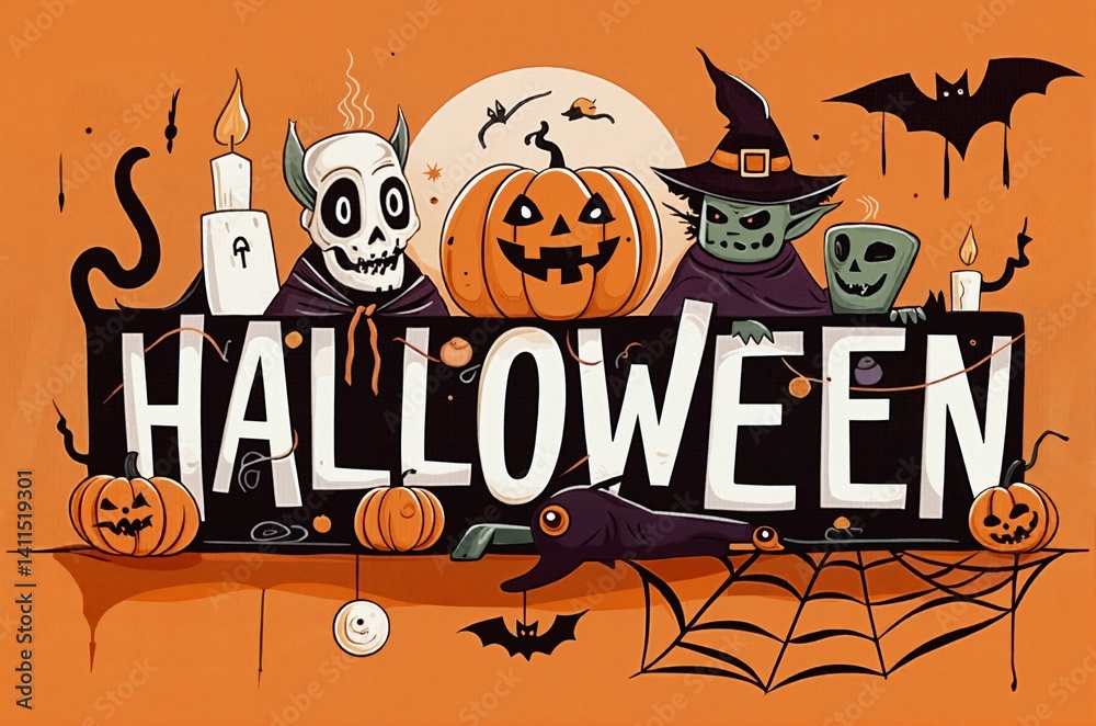 Kartki na święto halloween. Kolorowe czasami śmieszne i straszne jednocześnie.