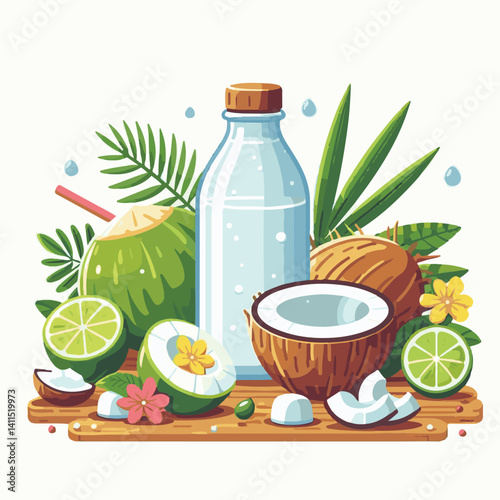juice, tropical, fruit, fresh, drink, coconut, water, young, sweet, summer, health, organic, freshness, beverage, natural, background, tasty, exotic, green, palm, nature, white, healthy, juicy, beach,