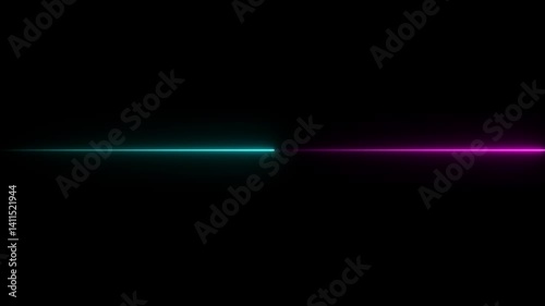 neon line animation moving from right to left on black screen.
