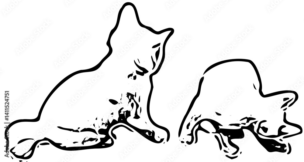 Obraz premium vector illustration of a cat 