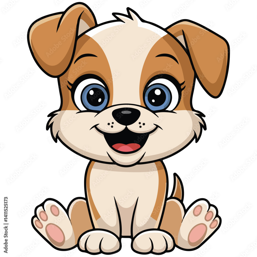 Obraz premium Cute Poodle Dog Vector Cartoon Vector illustration Dog Vector Happy Face Dog