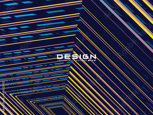 Premium blue background design with multicolored stripes pattern 
 diagonal. Vector minimal horizontal template for banner, digital business, invitation, voucher, prestigious gift certificate, etc.