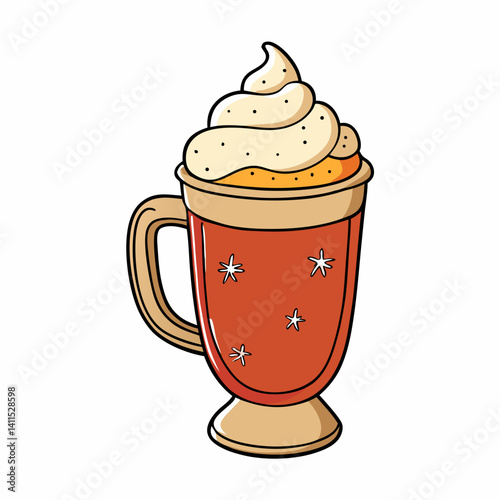 Eggnog Classic Holiday Drink Vector Style