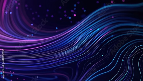Dynamic Flowing Waves of Colorful Light Creating a Dreamlike Atmosphere
