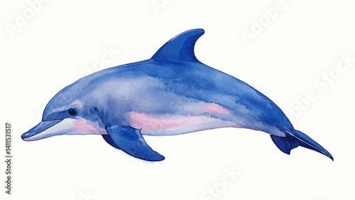 Harmony in hue dolphin isolated watercolor vector illustration svg