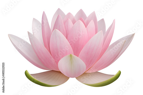 pink waterlily lotus isolated on transparent background, extracted, png file