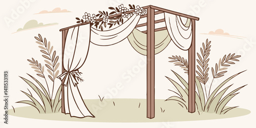 Beachside Wedding Arch in Boho Neutrals


