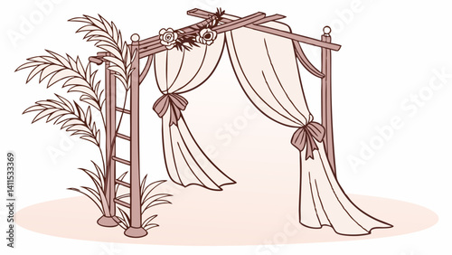 Boho Wedding Arch with Pampas Grass and Macrame

