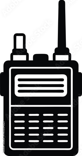 Walkie Talkie Silhouette Vector | Communication, Radio Device & Security Gadget Icon Vector