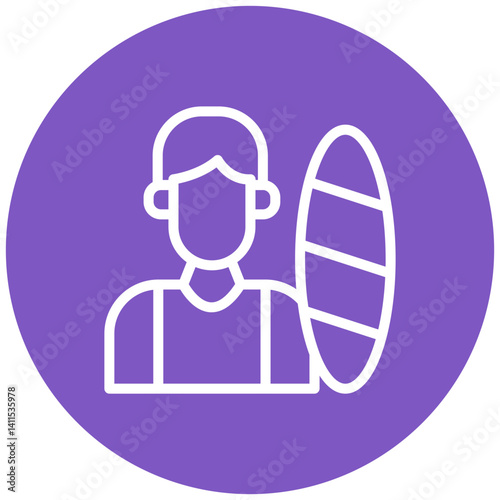 Person Surfing Vector Icon