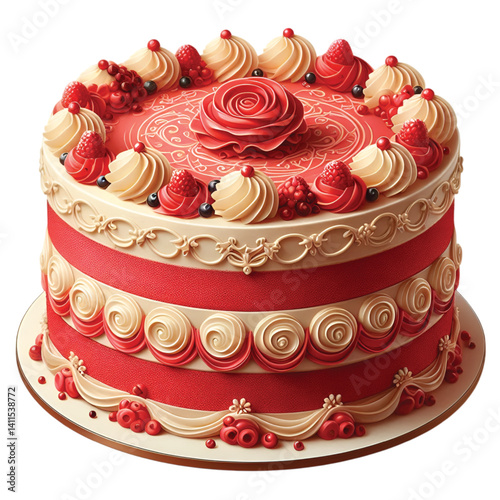 wedding cake with roses