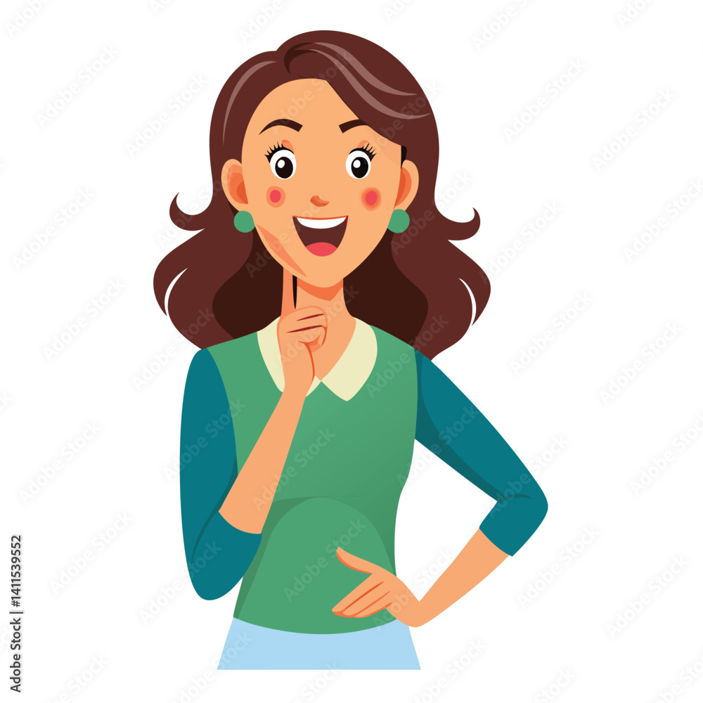 happy woman tells secret by putting palm to mouth happy woman tells secret by putting palm to mouth