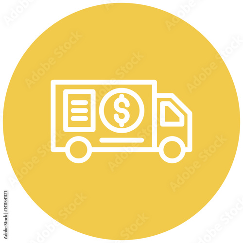 Cash Transfer Vehicle Vector Icon