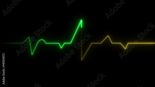 Heartbeat test icon. neon heartbeat signal icon animation