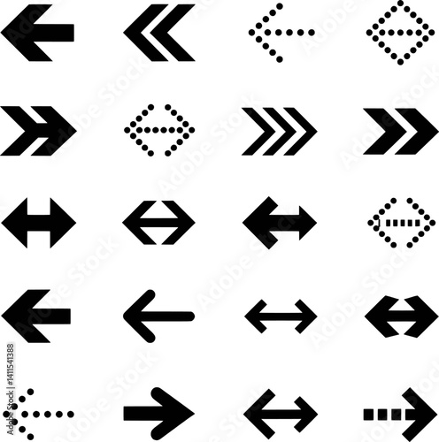 Collection Of Black Arrows Pointing In Different Directions On A White Background