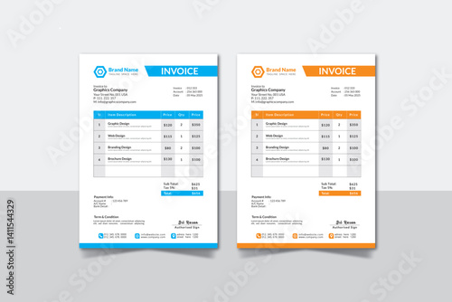 Invoice Design Template. Clean invoice template design. Simple Invoice Layout. Minimal Invoice Layout. Bill payment, Price receipt, Invoice bill, Bill Receipt and payment agreement. Invoice Set.