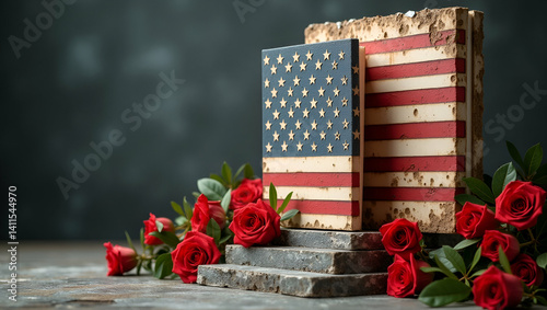Honoring national valor with a refined Memorial Day heroes memorial that celebrates bravery through dignified imagery formal design and cultural homage for premium photo stock use in  Photo Stock  Con