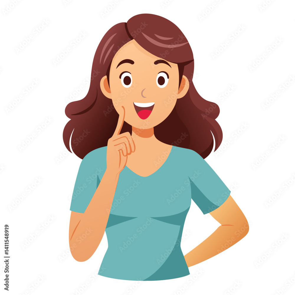 happy woman tells secret by putting palm to mouth happy woman tells secret by putting palm to mouth