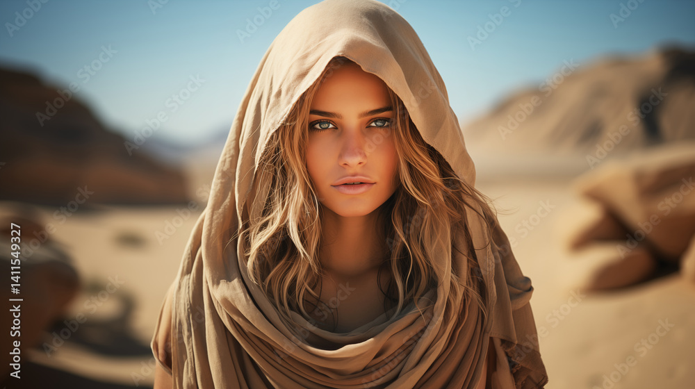 portrait of a woman in the desert