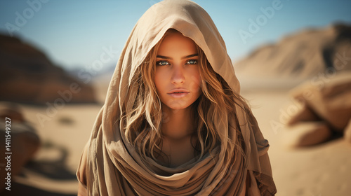Obraz na płótnie portrait of a woman in the desert w salonie