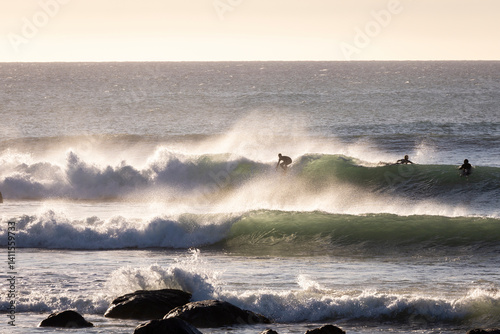 Surfing off the coast of Taranaki, New Zealand