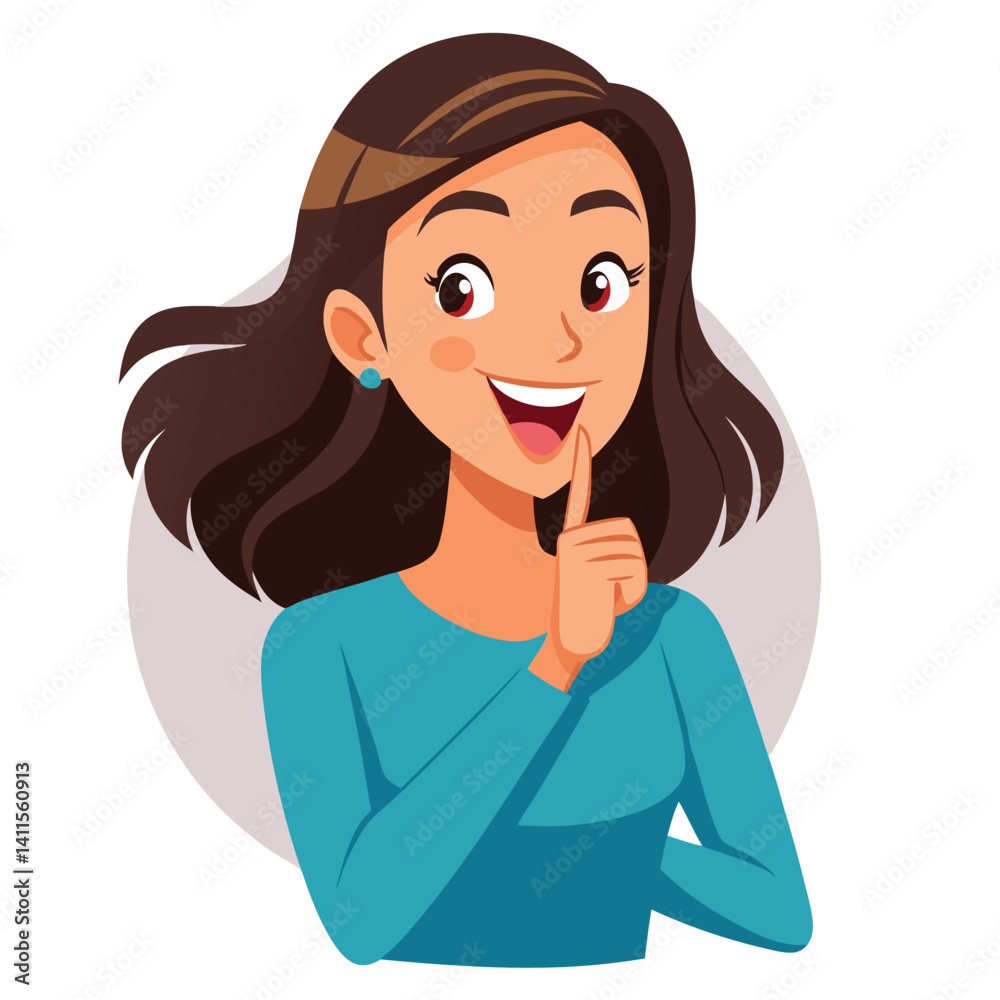 happy woman tells secret by putting palm to mouth happy woman tells secret by putting palm to mouth