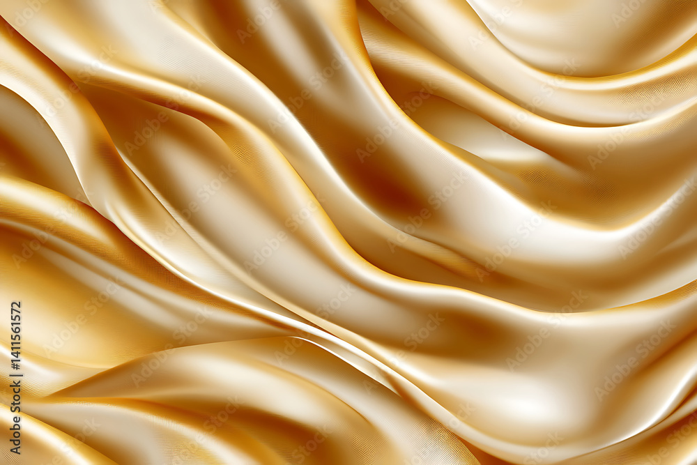 Fototapeta premium Close-Up of Soft, Luxurious Satin Fabric in Golden Hue