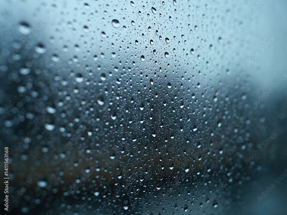 Drops on wet glass, background.